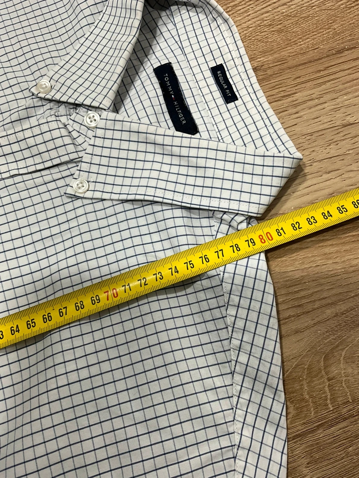 Chemise Tommy Hilfiger Regular Fit XL Chic 100% Coton Carreaux Blanc Bleu Marine – photo 13